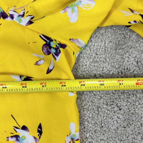 Brand new EVRI Yellow polyester dress with purple floral patterns Size 3X - Picture 6 of 9